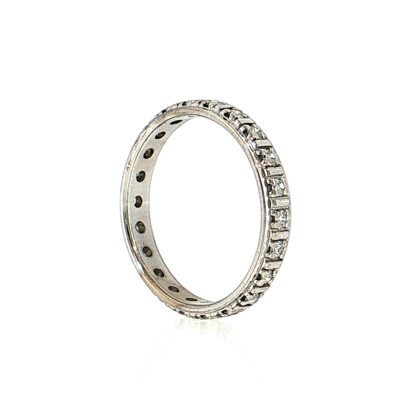 Modern Diamond Eternity Men's Band 18k White Gold