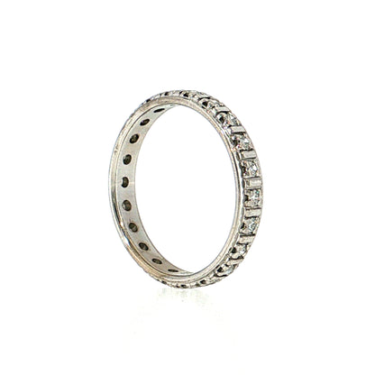 Modern Diamond Eternity Men's Band 18k White Gold