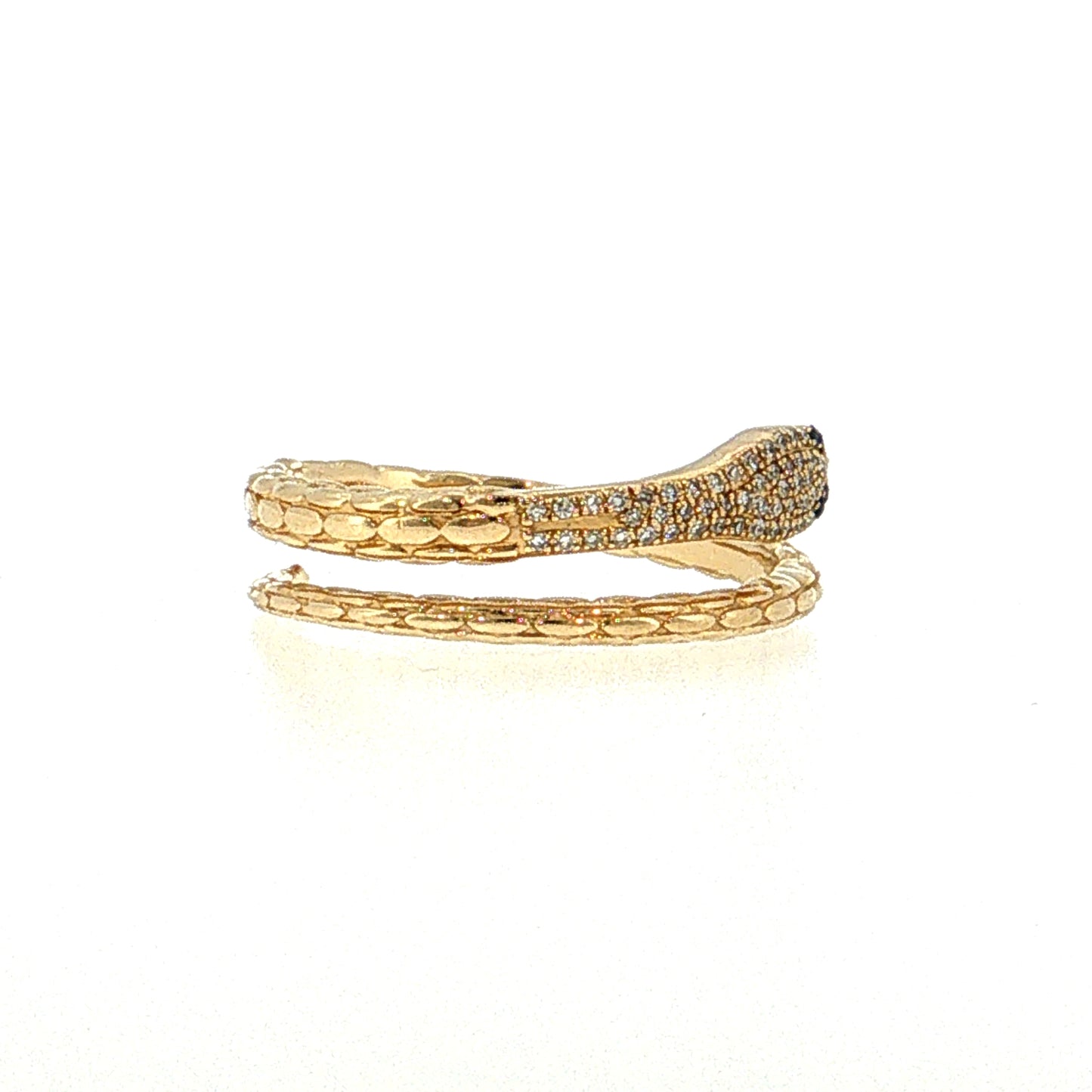 Diamond & Sapphire Snake Stacking Ring 14k