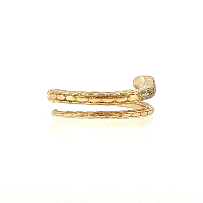 Diamond & Sapphire Snake Stacking Ring 14k