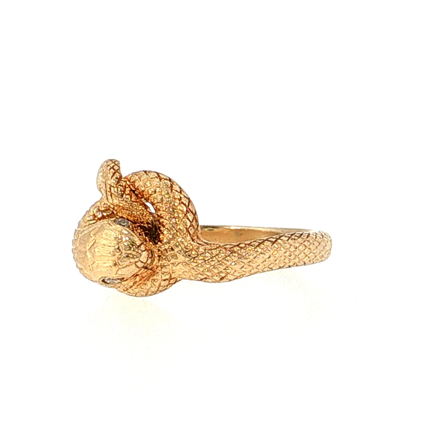 Diamond Snake Cocktail Ring 14k Yellow Gold