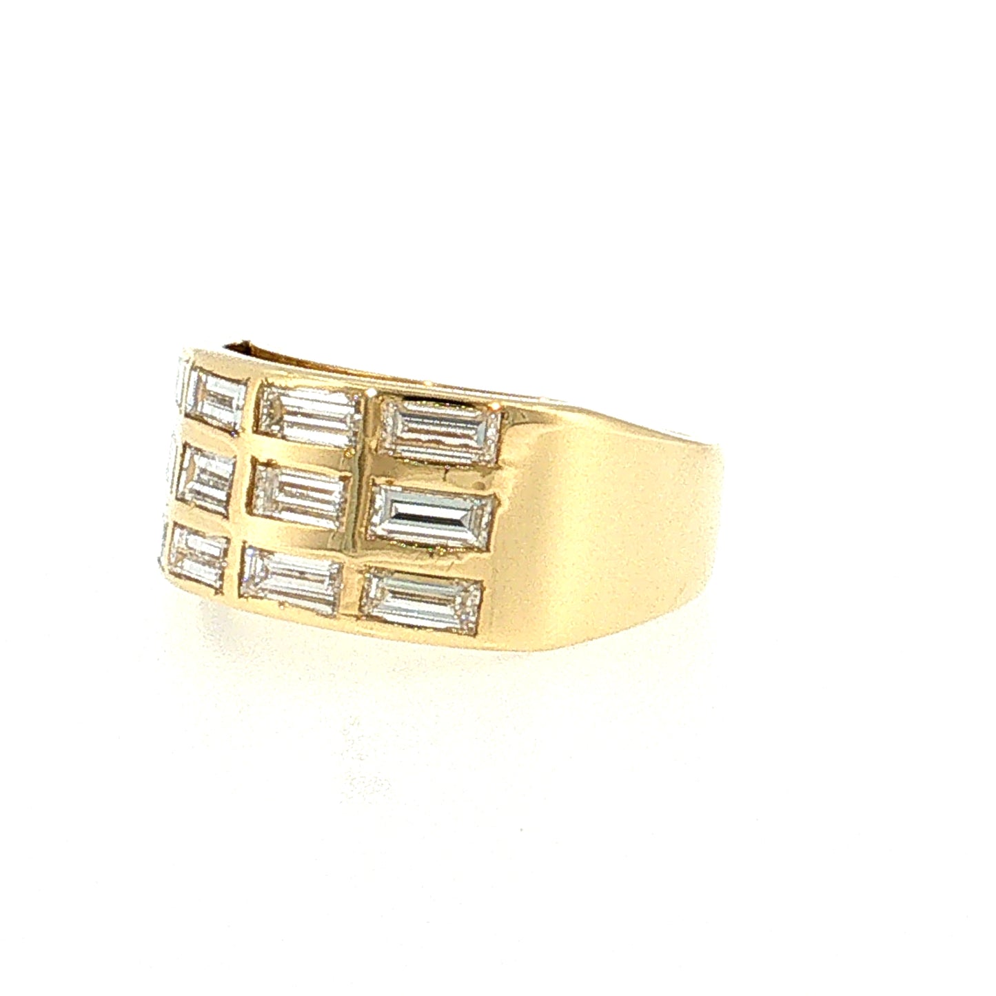2.16 Diamond Baguette Cocktail Ring 18k Yellow Gold