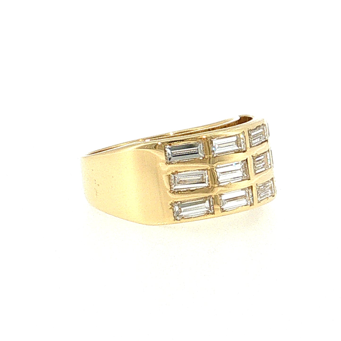 2.16 Diamond Baguette Cocktail Ring 18k Yellow Gold