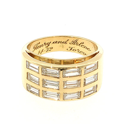 2.16 Diamond Baguette Cocktail Ring 18k Yellow Gold