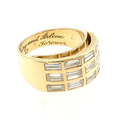2.16 Diamond Baguette Cocktail Ring 18k Yellow Gold