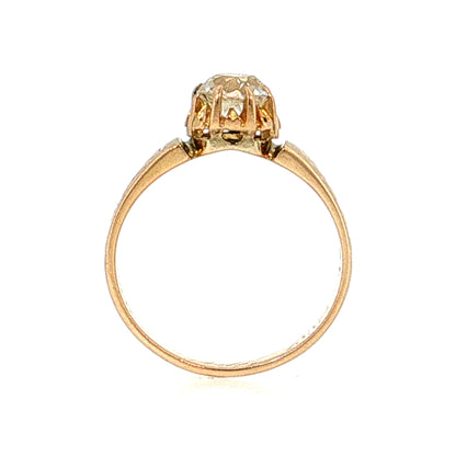 .88 Victorian Old Mine Diamond Solitaire Ring 18k