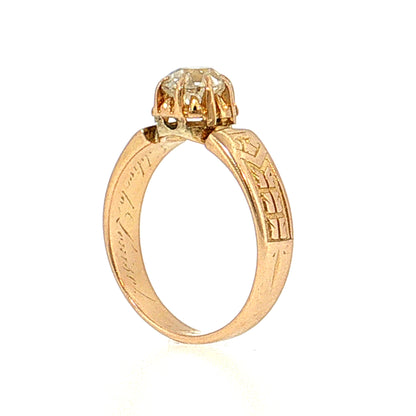 .88 Victorian Old Mine Diamond Solitaire Ring 18k