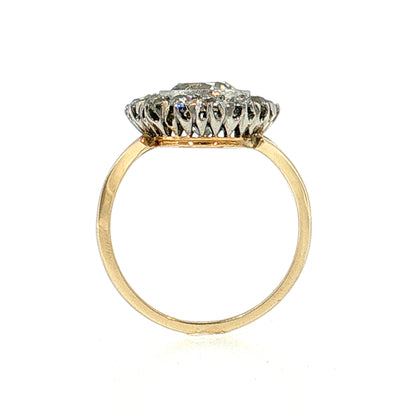 2.30 Antique Victorian Old Euro Diamond Engagement Ring Platinum & 14k