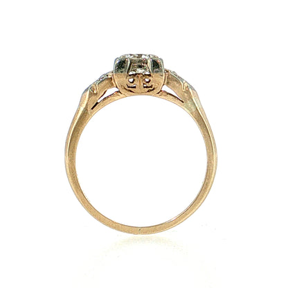 .66 Retro Diamond Engagement Ring 14k & 18k
