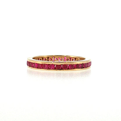 1.50 Ruby Eternity Wedding Band 14k Yellow Gold