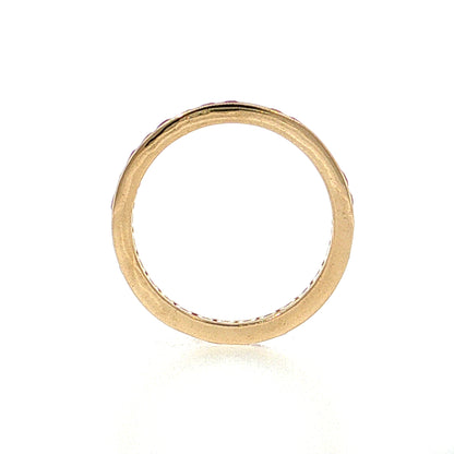 1.50 Ruby Eternity Wedding Band 14k Yellow Gold