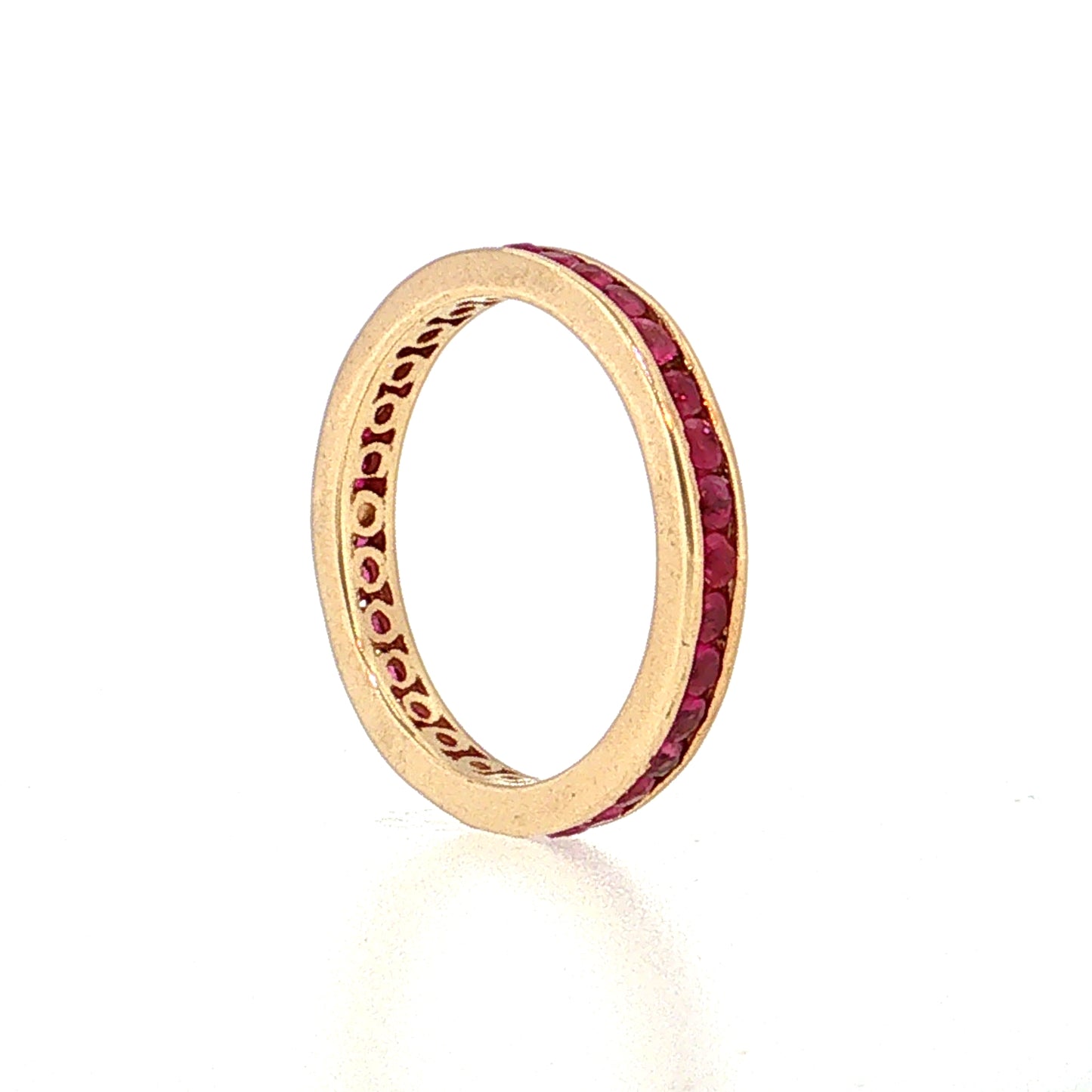 1.50 Ruby Eternity Wedding Band 14k Yellow Gold