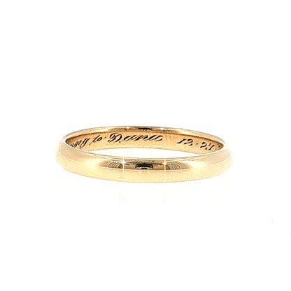 Vintage Mid-Century Men's Wedding Band 14k Yellow Gold