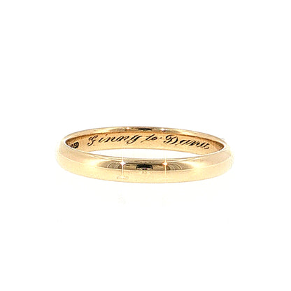 Vintage Mid-Century Men's Wedding Band 14k Yellow Gold