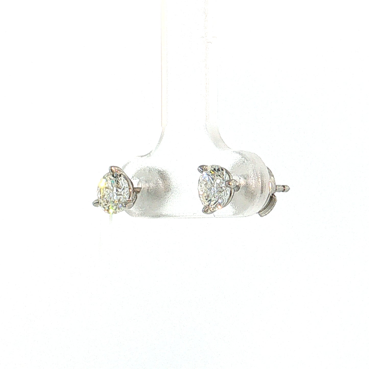 1.00 Diamond Stud Earrings Platinum
