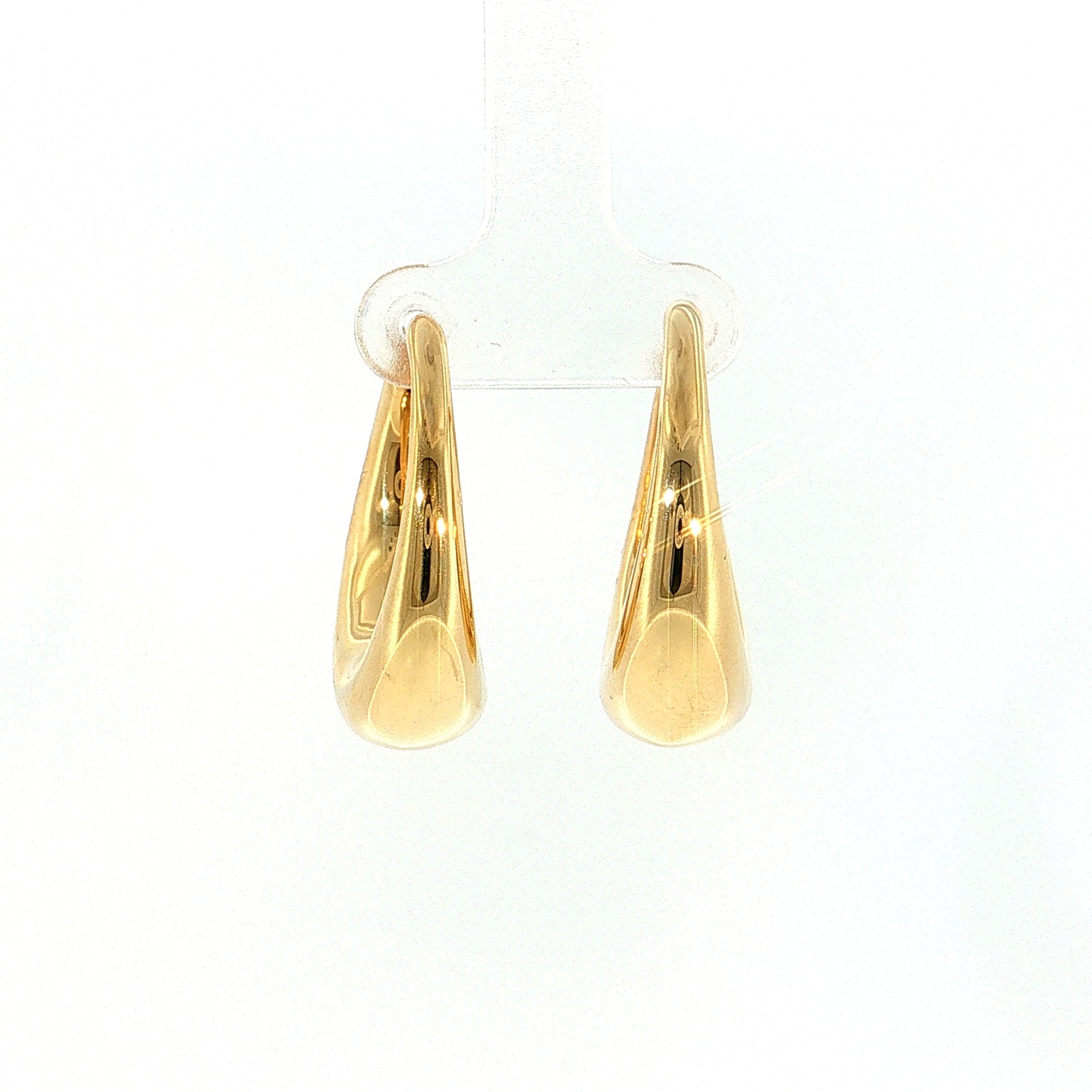 Tapered Hoop Earrings 14k Yellow Gold