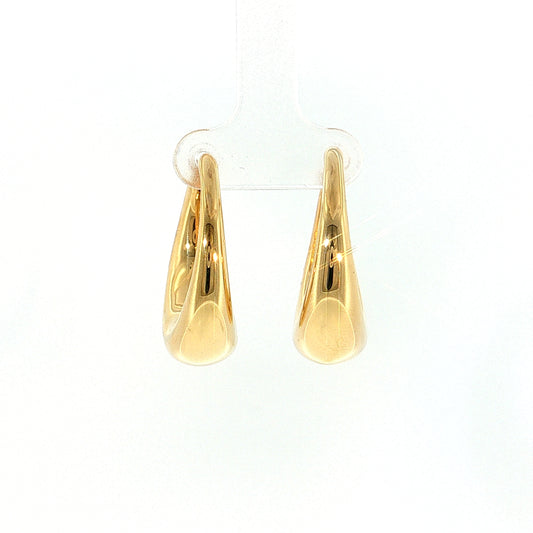 Tapered Hoop Earrings 14k Yellow Gold