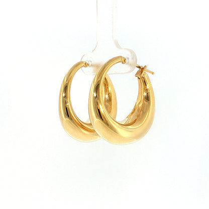 Tapered Hoop Earrings 14k Yellow Gold