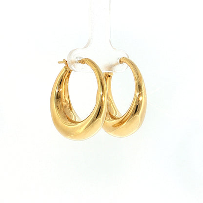 Tapered Hoop Earrings 14k Yellow Gold