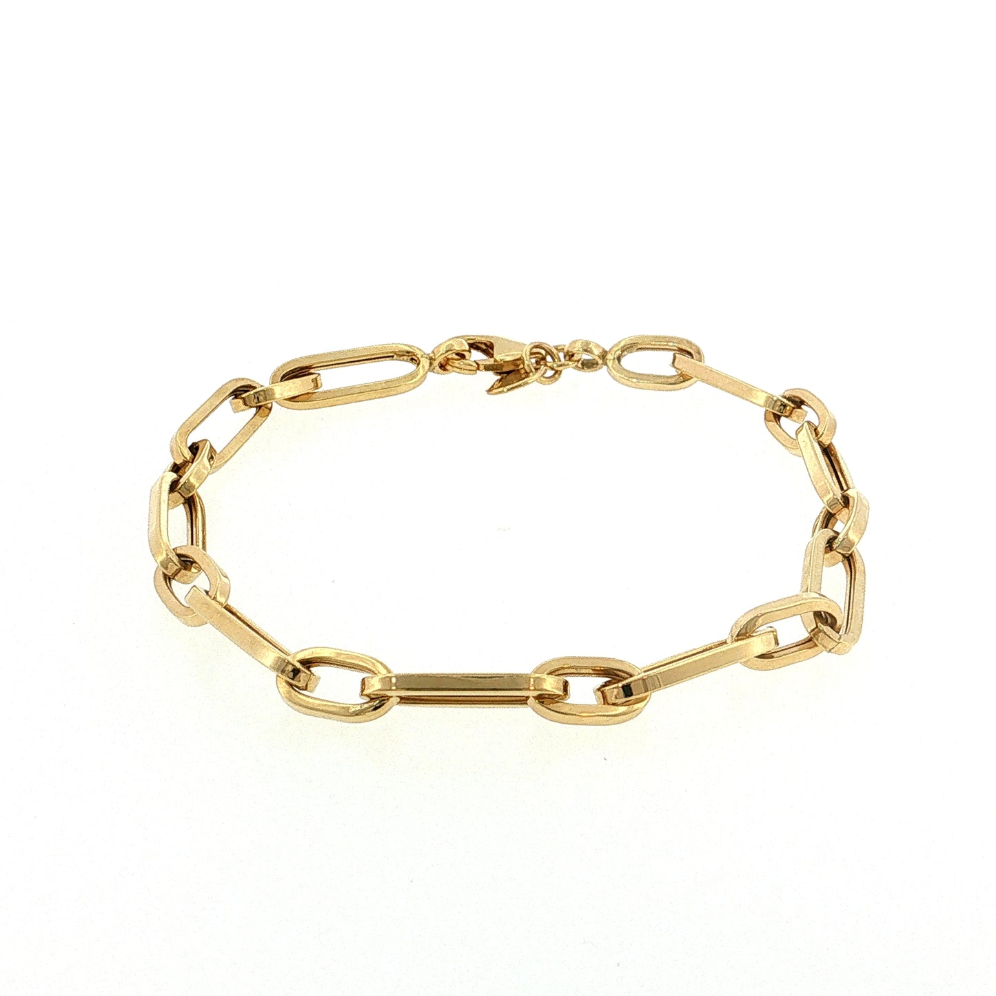 Paperclip Chain Bracelet 14k Yellow Gold