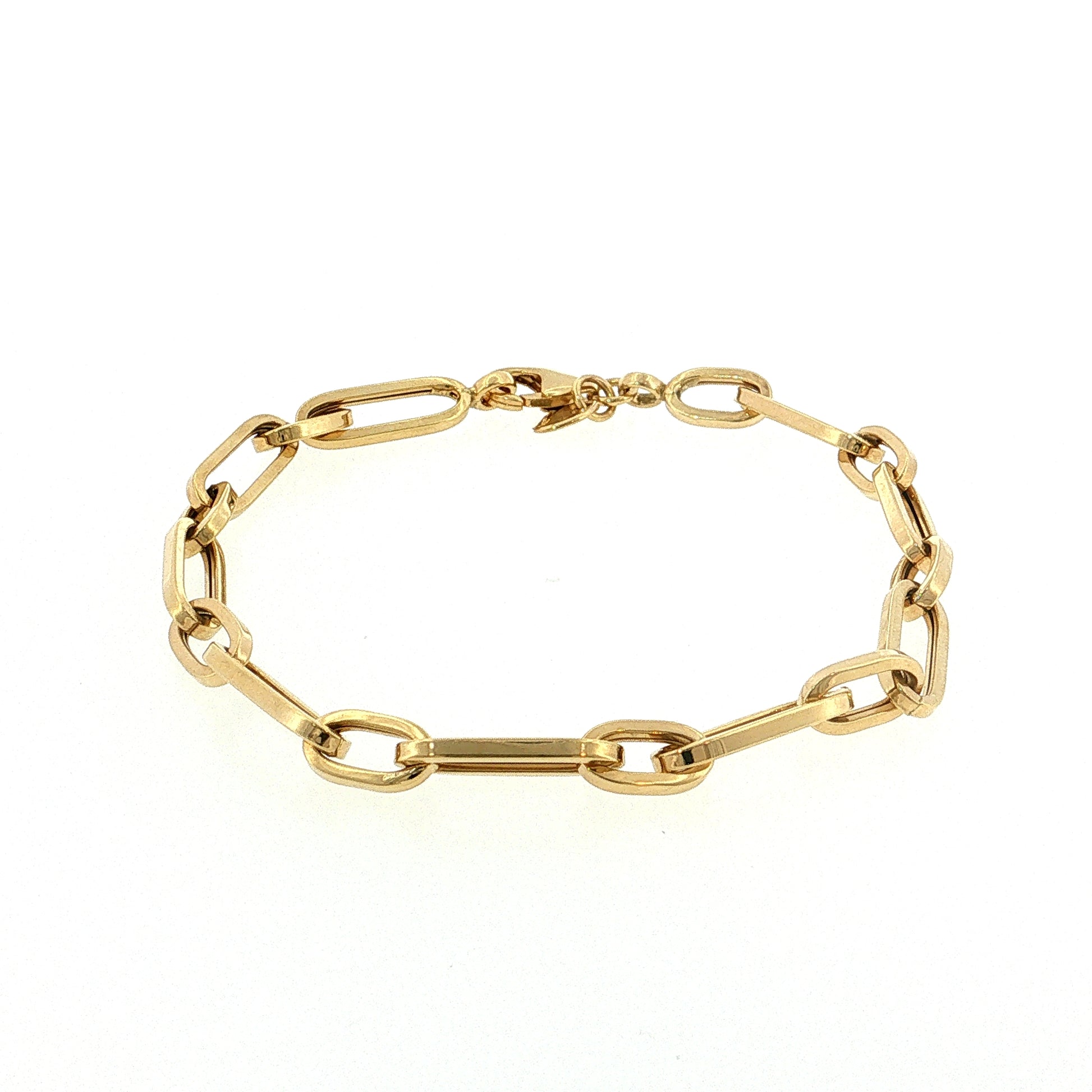 Paperclip Chain Bracelet 14k Yellow Gold