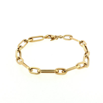 Paperclip Chain Bracelet 14k Yellow Gold