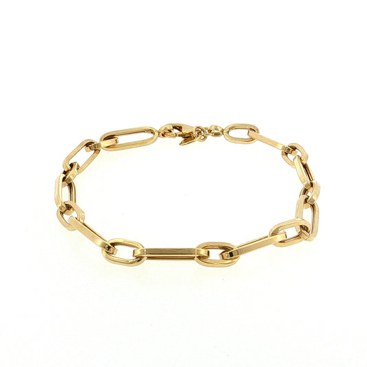 Paperclip Chain Bracelet 14k Yellow Gold