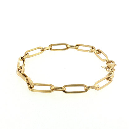 Paperclip Chain Bracelet 14k Yellow Gold