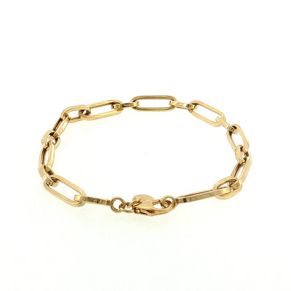Paperclip Chain Bracelet 14k Yellow Gold