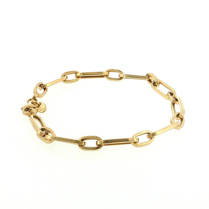 Paperclip Chain Bracelet 14k Yellow Gold