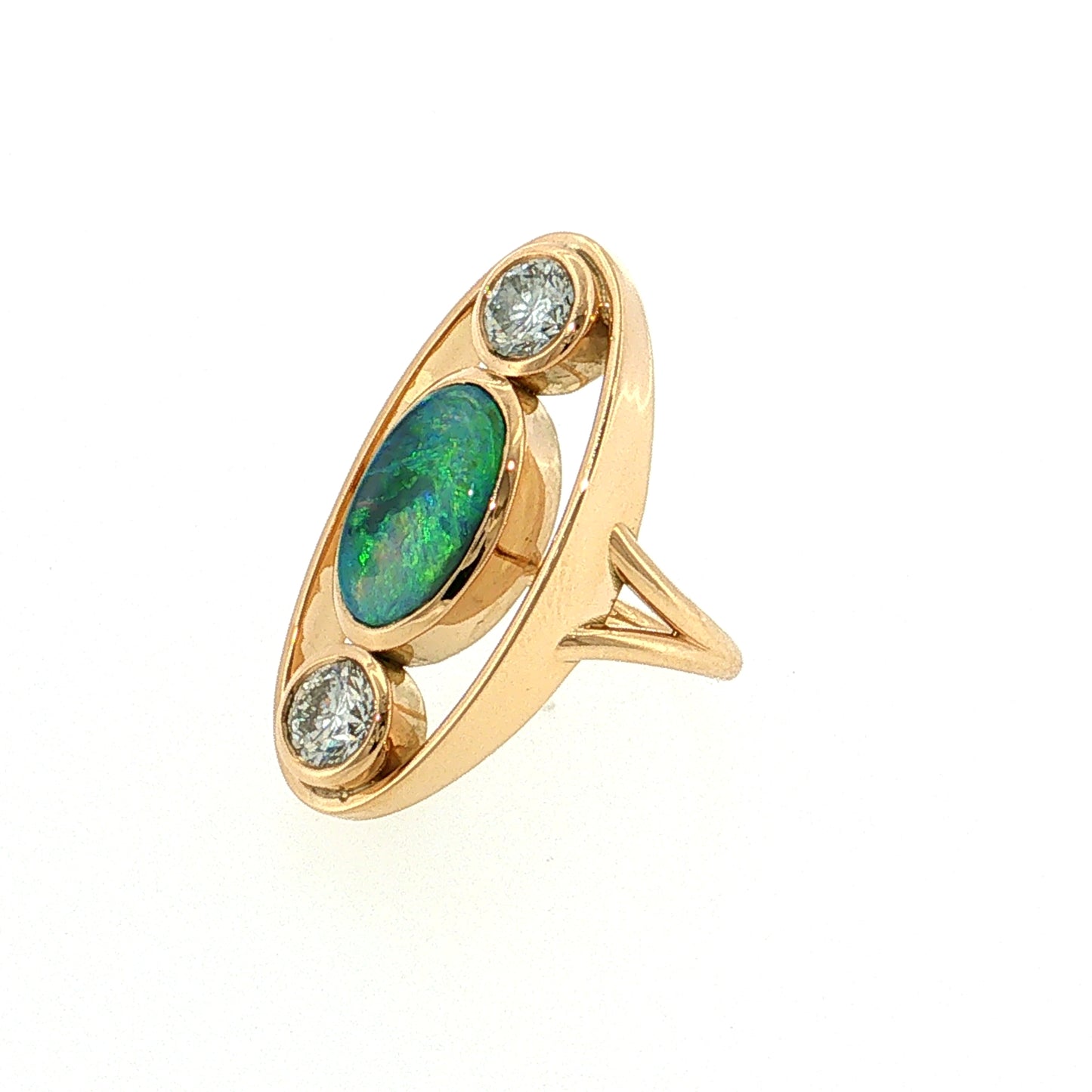 2.55 Opal & Diamond Cocktail Ring 18k
