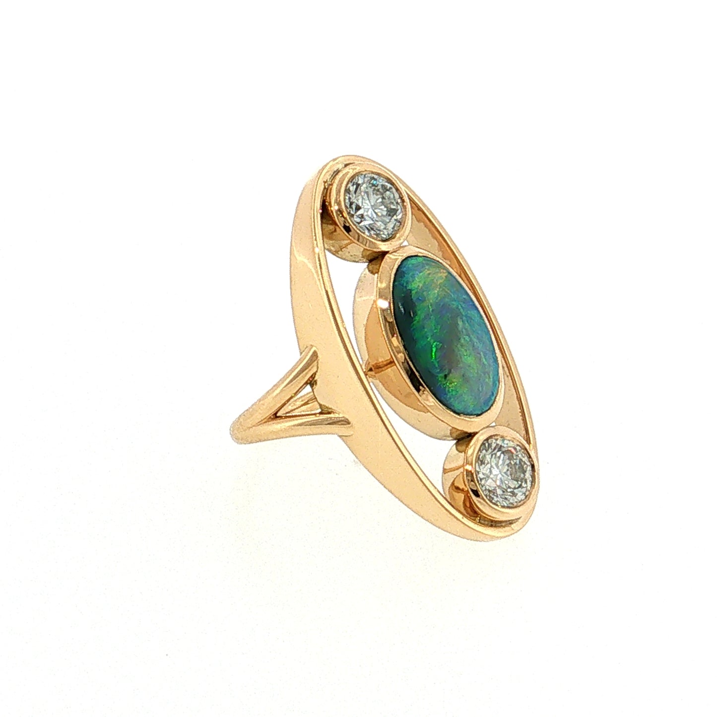 2.55 Opal & Diamond Cocktail Ring 18k