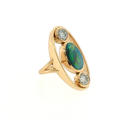2.55 Opal & Diamond Cocktail Ring 18k