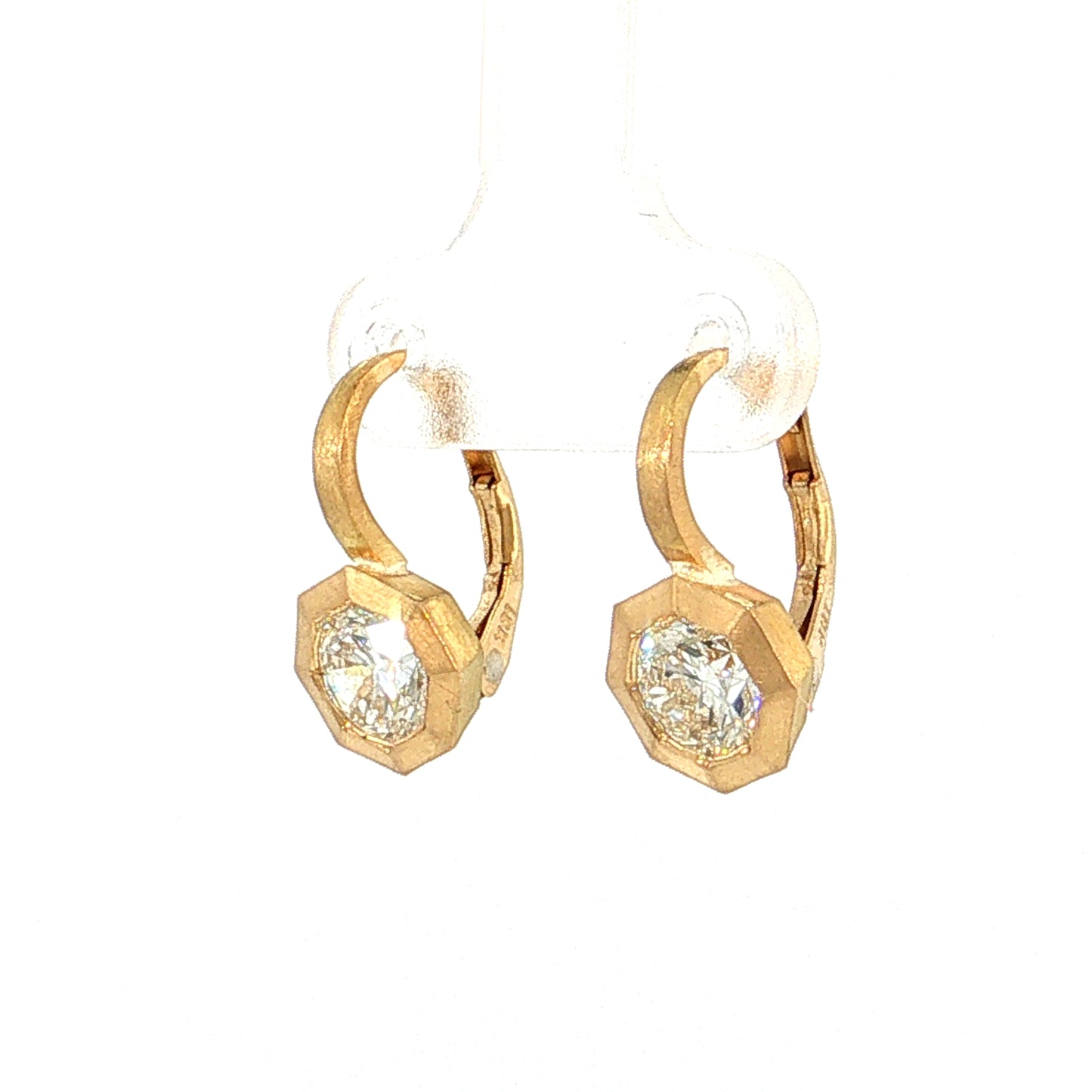 14.44 Cushion Lemon Quartz Drop Earrings 18k