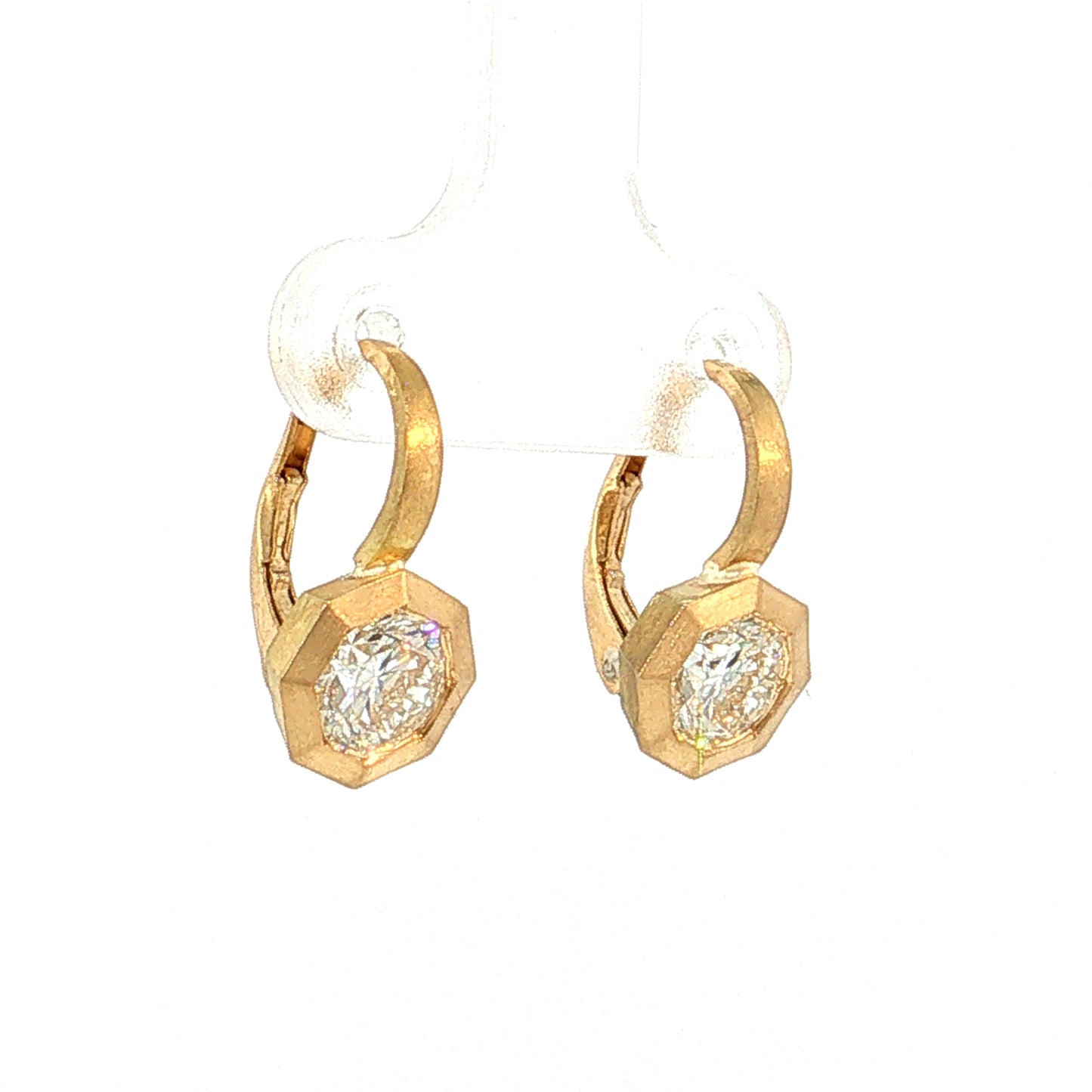14.44 Cushion Lemon Quartz Drop Earrings 18k