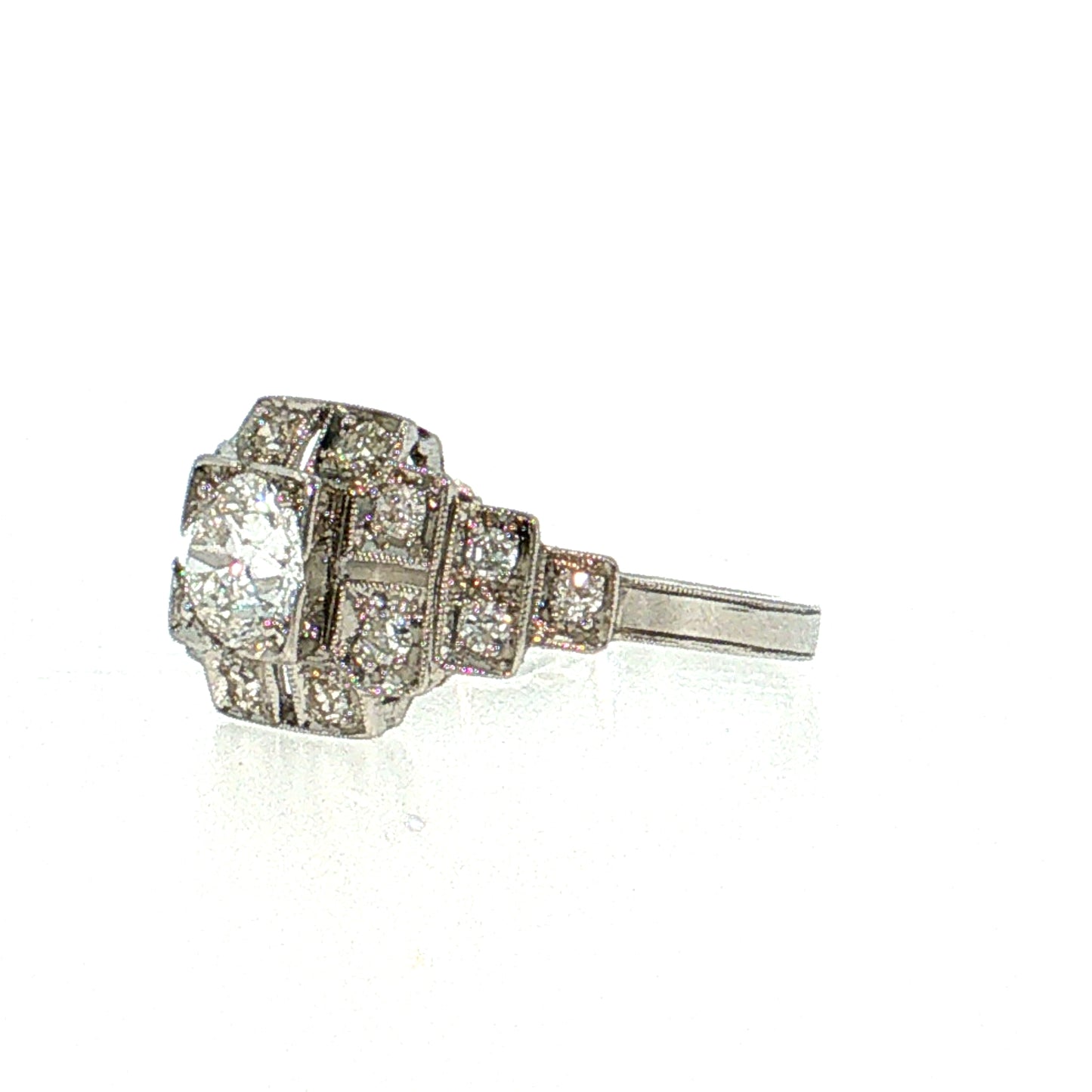 .52 Art Deco Diamond Engagement Ring Platinum