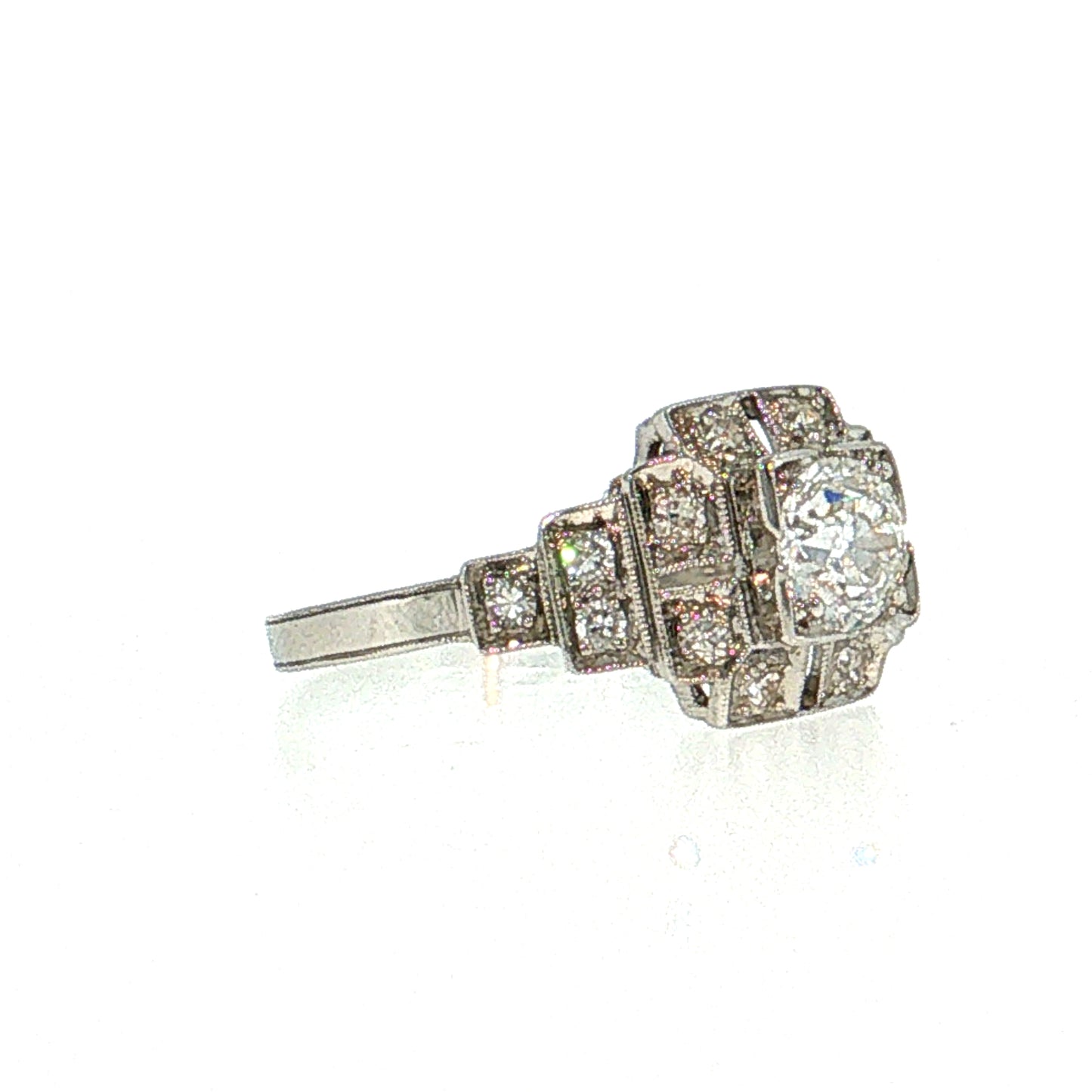 .52 Art Deco Diamond Engagement Ring Platinum