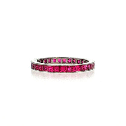 2.24 French Ruby Eternity Band Platinum