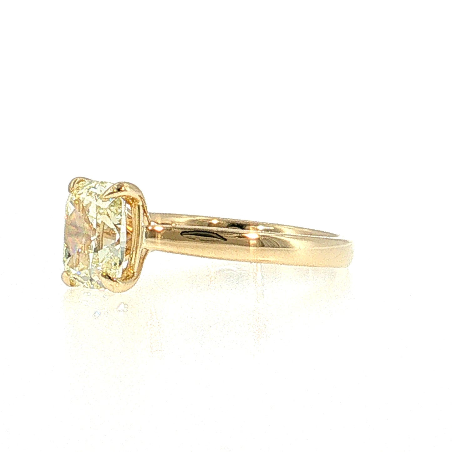 2.03 Old Mine Cushion Diamond Solitaire Ring 14k