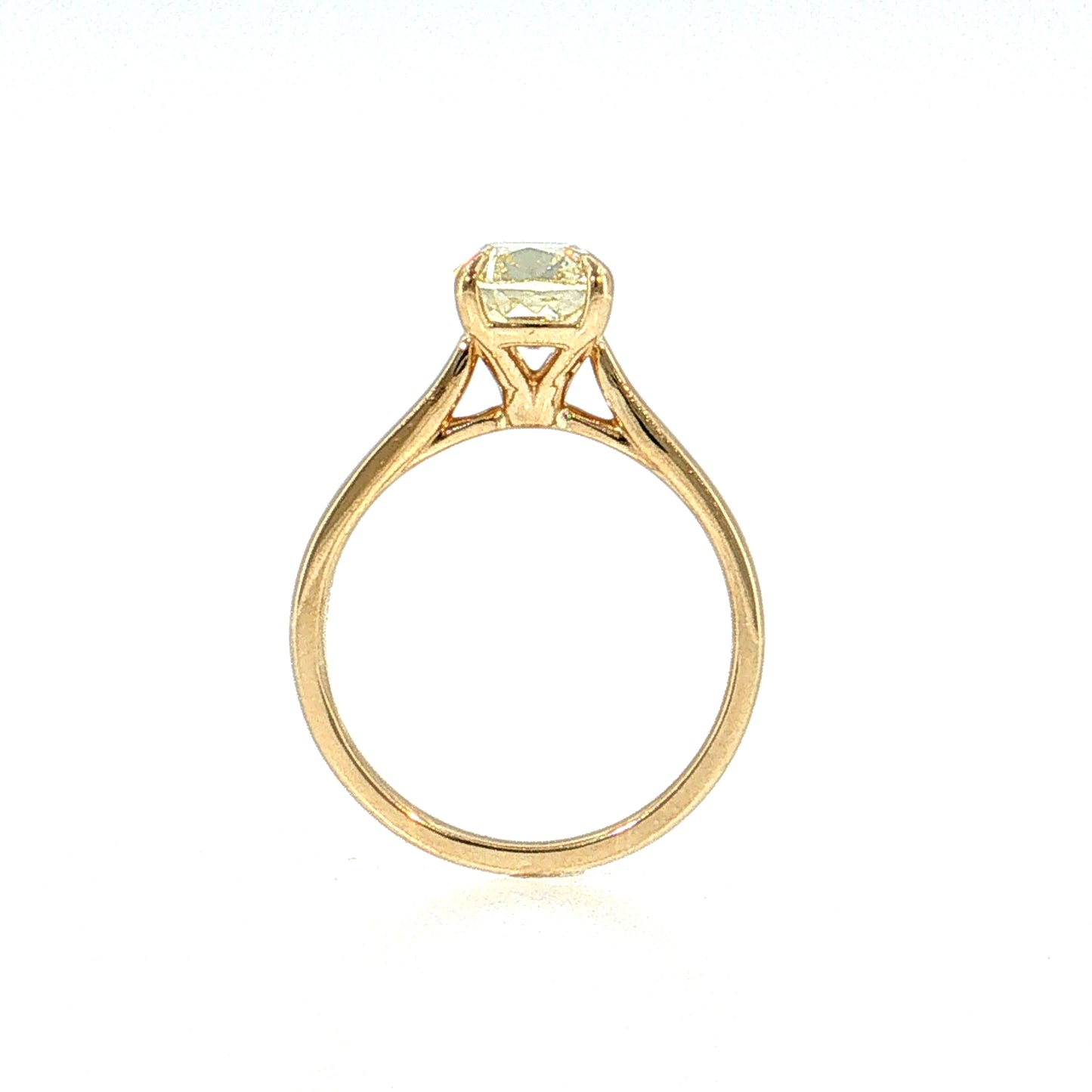 2.03 Old Mine Cushion Diamond Solitaire Ring 14k