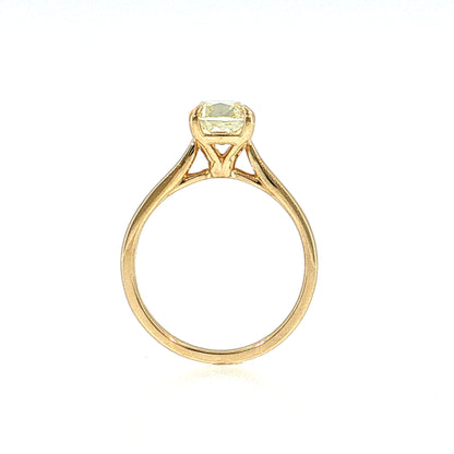2.03 Old Mine Cushion Diamond Solitaire Ring 14k