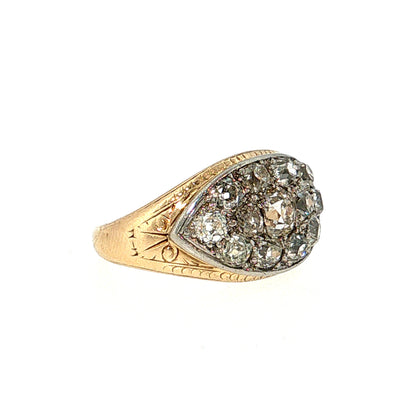.39 Antique Art Deco Diamond Cocktail Ring 14k
