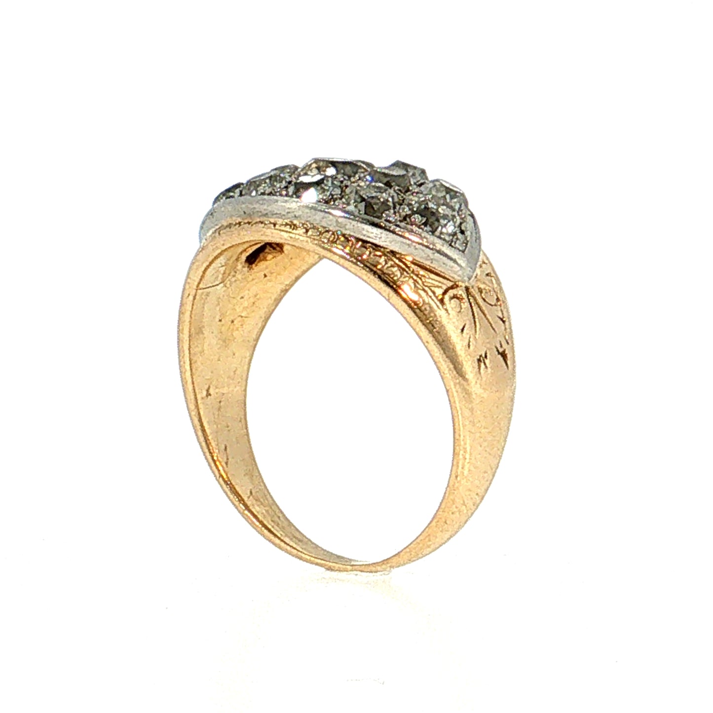 .39 Antique Art Deco Diamond Cocktail Ring 14k