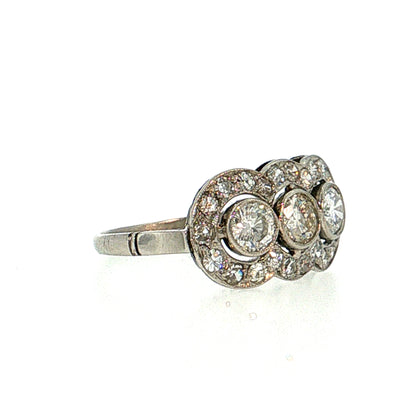 .40 Vintage Mid-Century Diamond Cocktail Ring Platinum