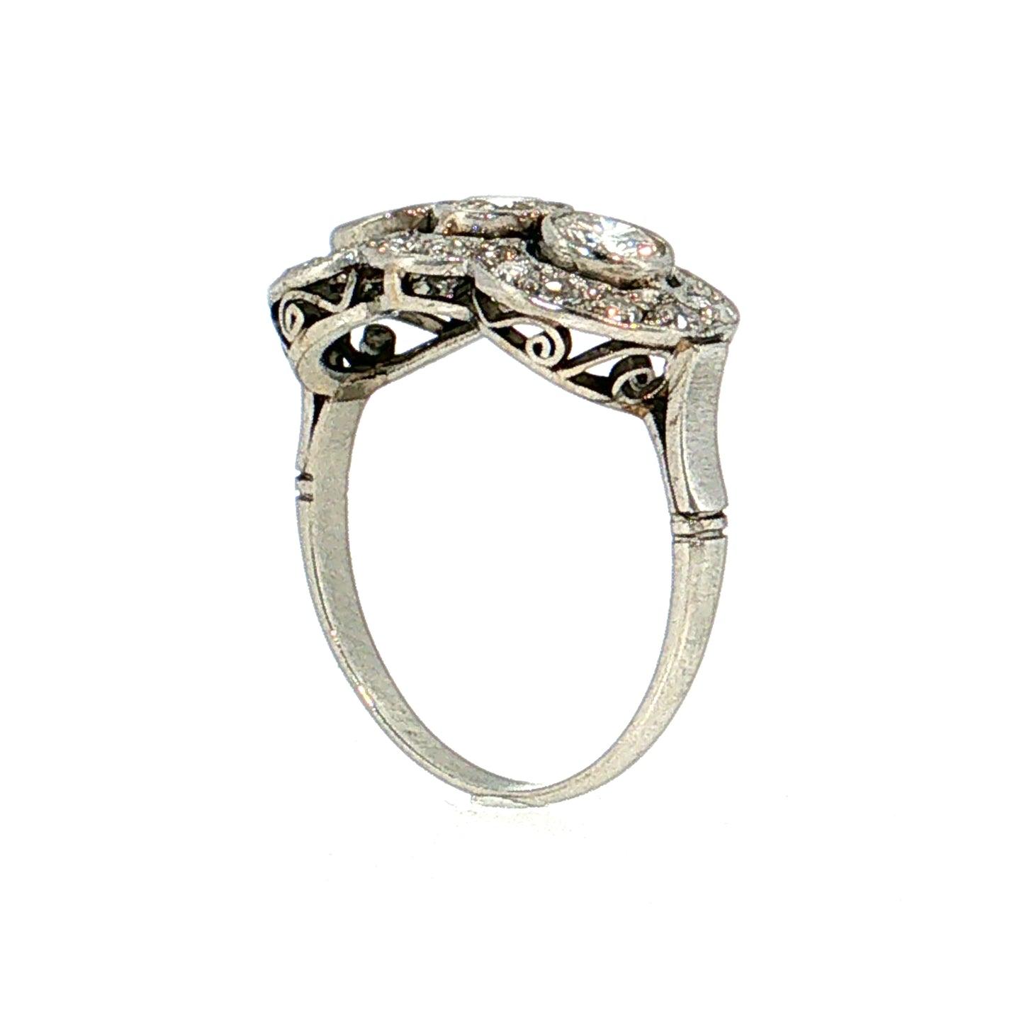 .40 Vintage Mid-Century Diamond Cocktail Ring Platinum