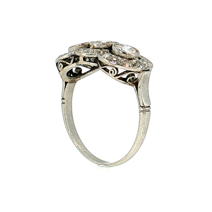 .40 Vintage Mid-Century Diamond Cocktail Ring Platinum