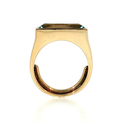 5.21 Aquamarine Emerald Cut Cocktail Ring 14k