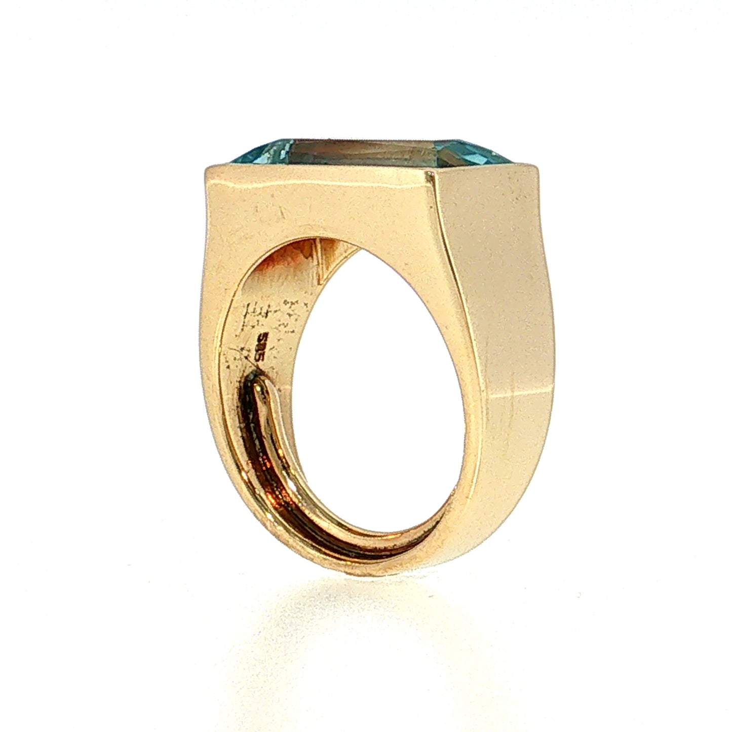 5.21 Aquamarine Emerald Cut Cocktail Ring 14k