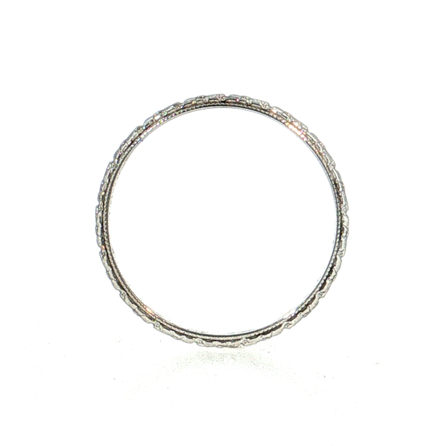Antique Art Deco Orange Blossom Wedding Band 18k White Gold