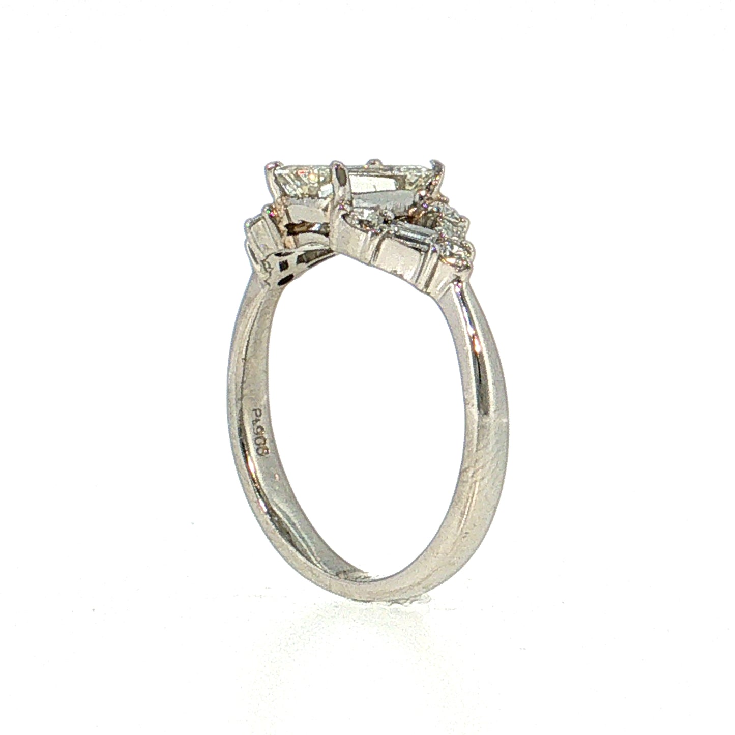 1.26 Emerald Cut Diamond Engagement Ring Platinum